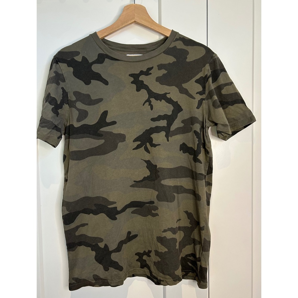 Tna Aritzia Camouflage Crewneck Short Sleeve Tee Shirt Olive Green‎ Size M